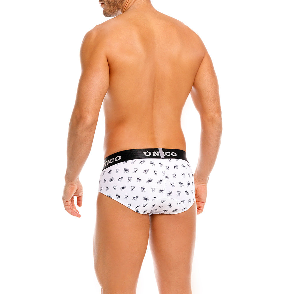 Mundo Unico Frenchis Men's Printed Boxer Briefs - White (Blanco)