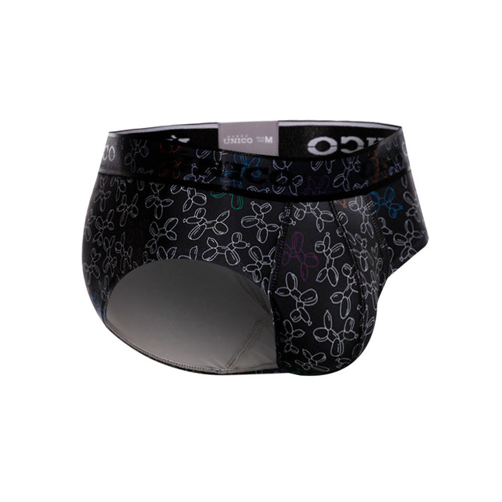 Unico Globán Men's Boxer Brief - Black Balloon Animal Print Microfiber