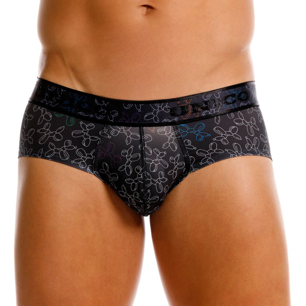 Unico Globán Men's Boxer Brief - Black Balloon Animal Print Microfiber