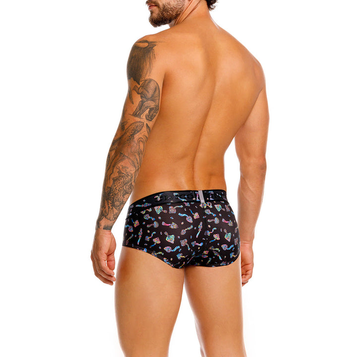 Mundo Único Black Mushrooms Brief | Colorful Microfiber Underwear w/ Urologist-Approved Pouch