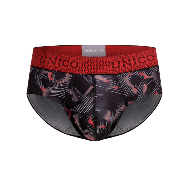 Mundo Unico Men’s Boxer Brief Osadía Rojo - Printed Microfiber Boxer Briefs with Red Branded Waistband
