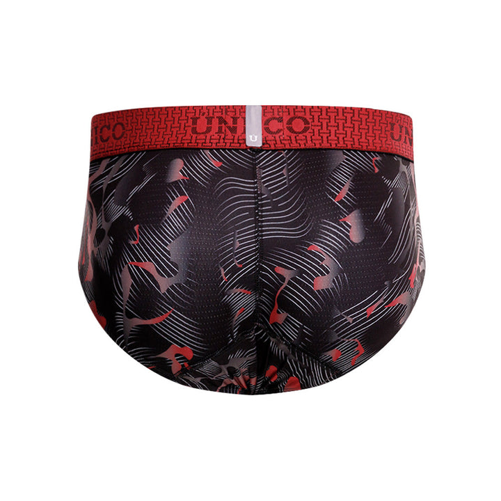 Mundo Unico Men’s Boxer Brief Osadía Rojo - Printed Microfiber Boxer Briefs with Red Branded Waistband