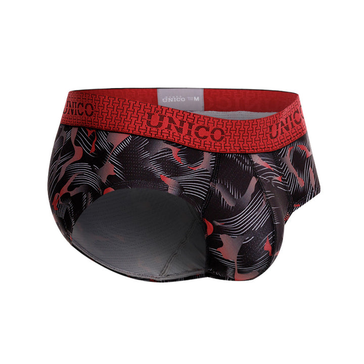 Mundo Unico Men’s Boxer Brief Osadía Rojo - Printed Microfiber Boxer Briefs with Red Branded Waistband