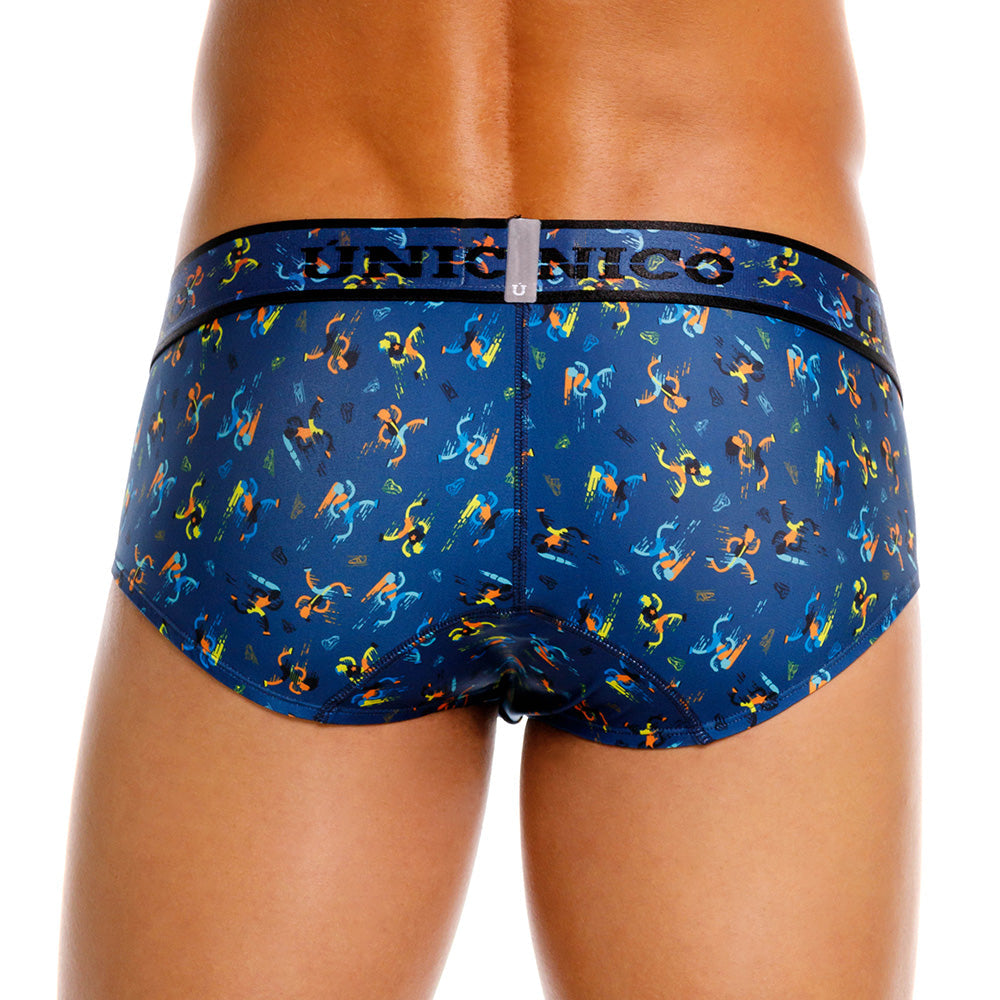 Mundo Único Blue Pacer Boxer Brief | Breathable Microfiber Underwear w/ Urologist-Endorsed Pouch