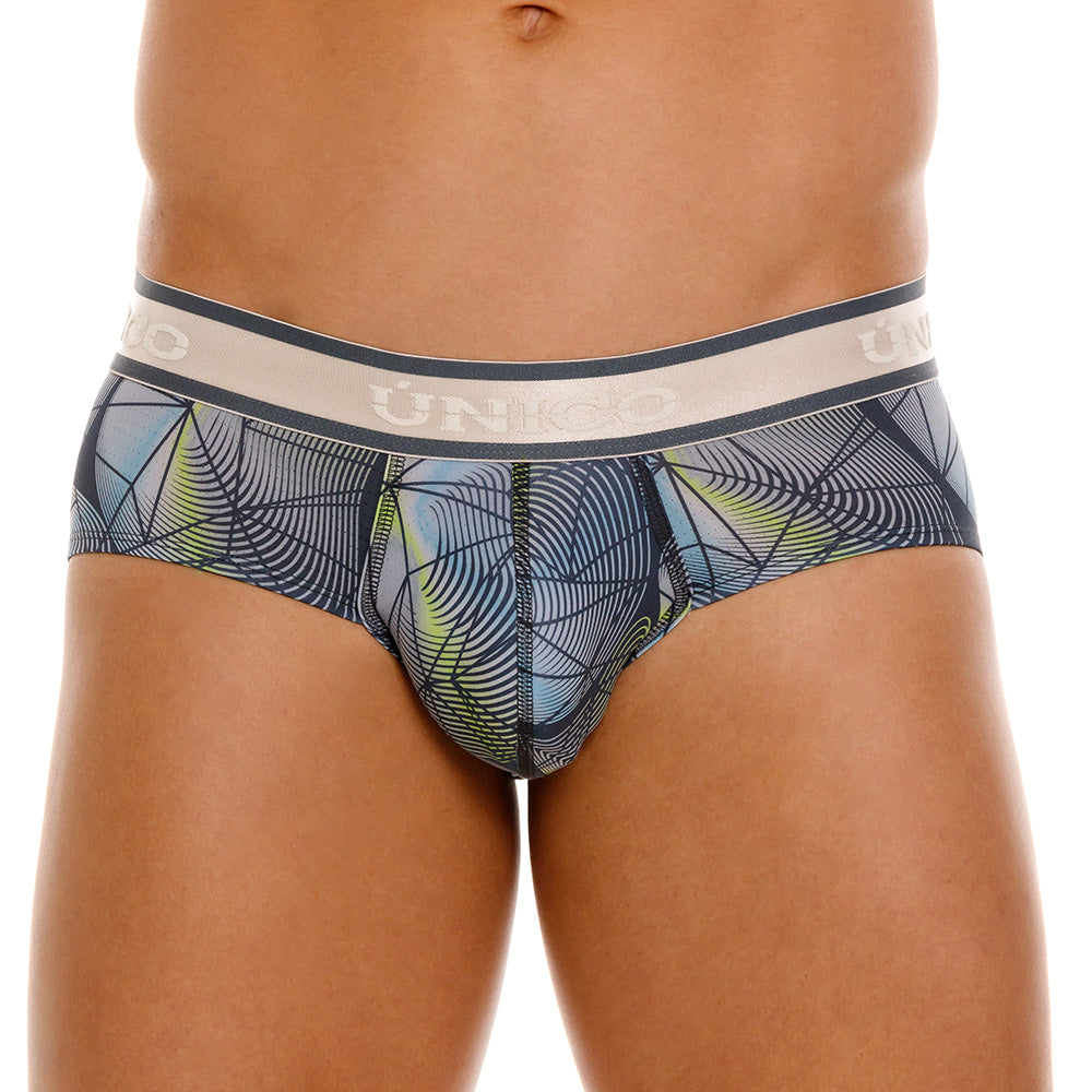 Mundo Unico Men's Resplandecer Gris Boxer Briefs - High-Performance Microfiber Support Underwear