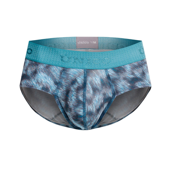 MUNDO ÚNICO Blue Sesgado Print Microfiber Boxer Brief (BOXER BRIEF SESGADO AZUL)