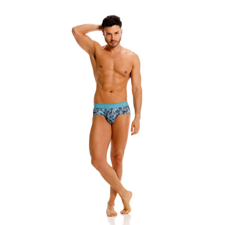 MUNDO ÚNICO Blue Sesgado Print Microfiber Boxer Brief (BOXER BRIEF SESGADO AZUL)