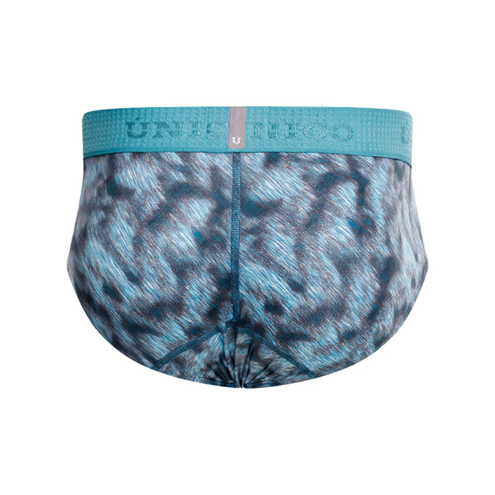 MUNDO ÚNICO Blue Sesgado Print Microfiber Boxer Brief (BOXER BRIEF SESGADO AZUL)