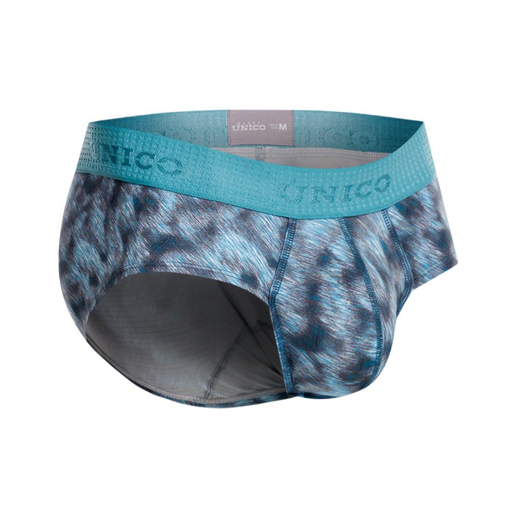 MUNDO ÚNICO Blue Sesgado Print Microfiber Boxer Brief (BOXER BRIEF SESGADO AZUL)