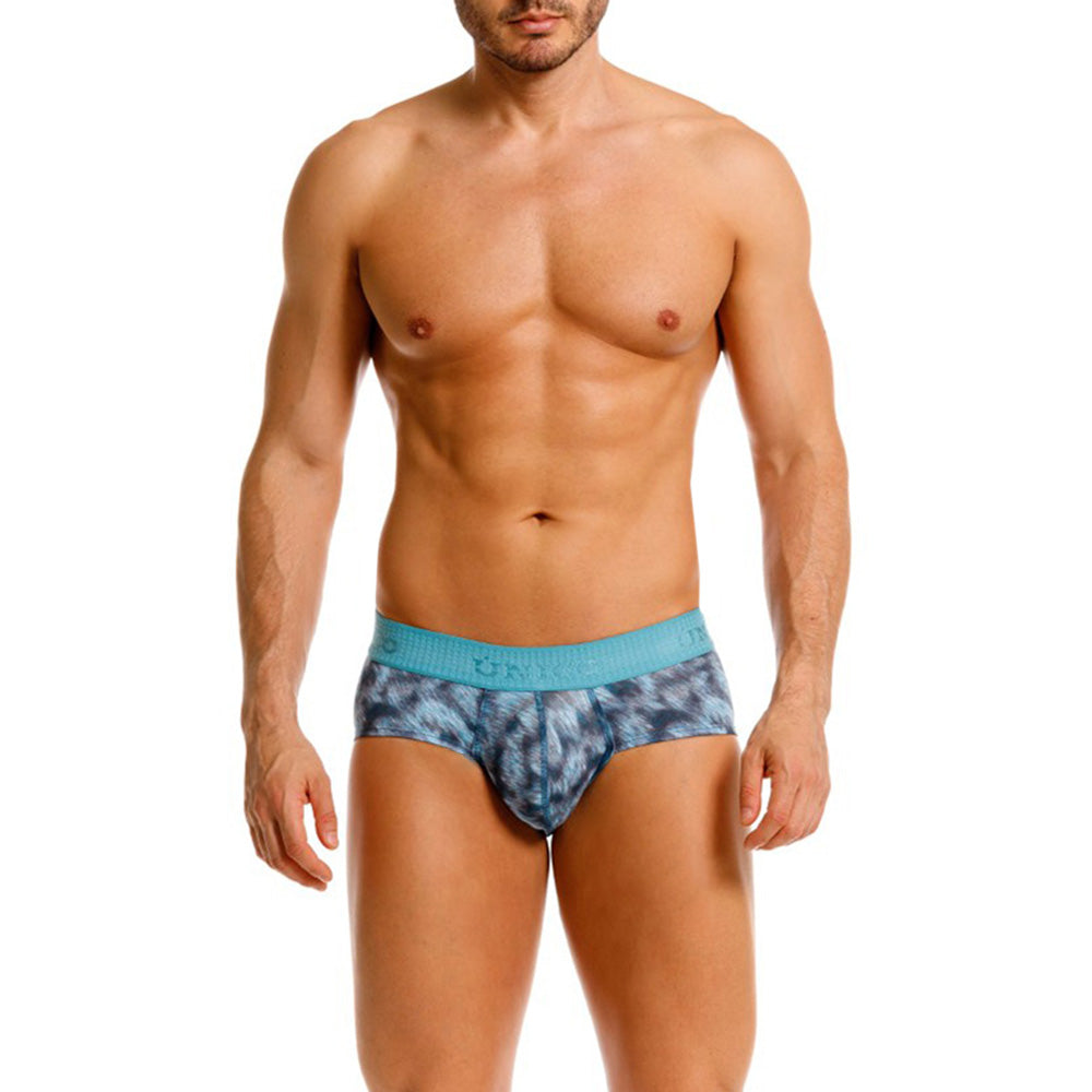 MUNDO ÚNICO Blue Sesgado Print Microfiber Boxer Brief (BOXER BRIEF SESGADO AZUL)