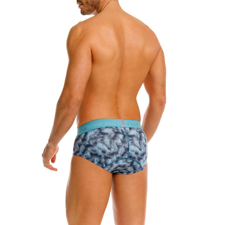 MUNDO ÚNICO Blue Sesgado Print Microfiber Boxer Brief (BOXER BRIEF SESGADO AZUL)