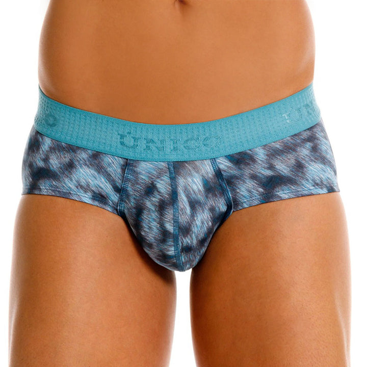 MUNDO ÚNICO Blue Sesgado Print Microfiber Boxer Brief (BOXER BRIEF SESGADO AZUL)