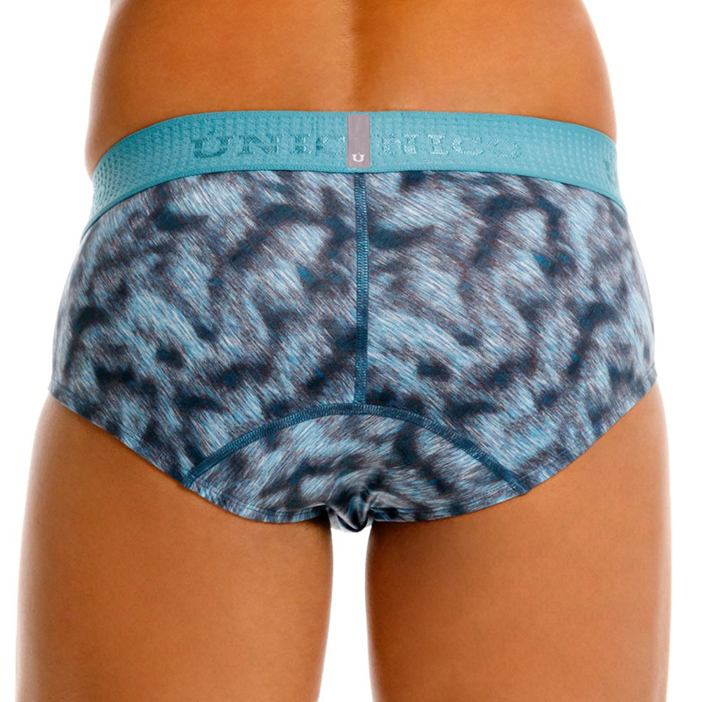 MUNDO ÚNICO Blue Sesgado Print Microfiber Boxer Brief (BOXER BRIEF SESGADO AZUL)
