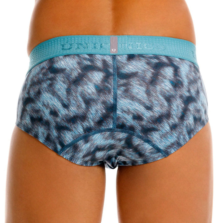 MUNDO ÚNICO Blue Sesgado Print Microfiber Boxer Brief (BOXER BRIEF SESGADO AZUL)