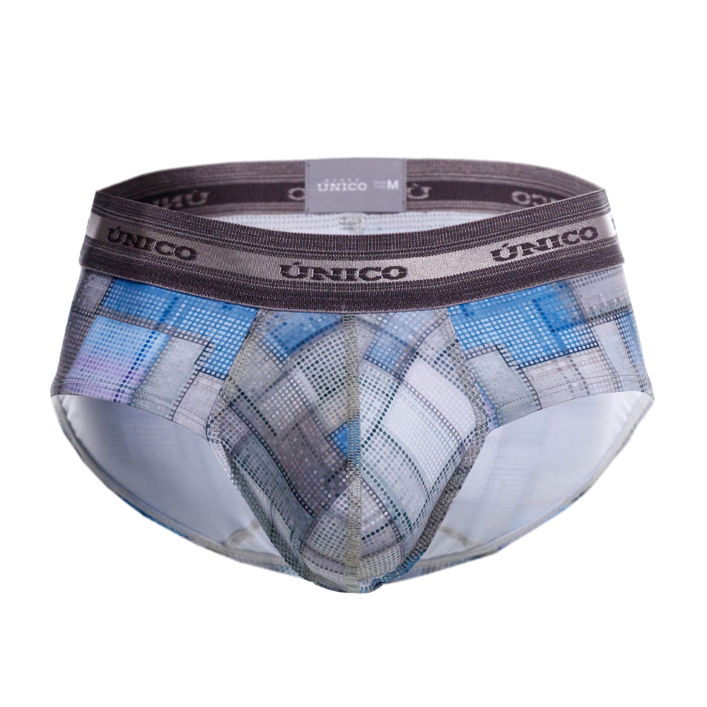 Mundo Unico men's grey microfiber boxer brief Viñeta – front view