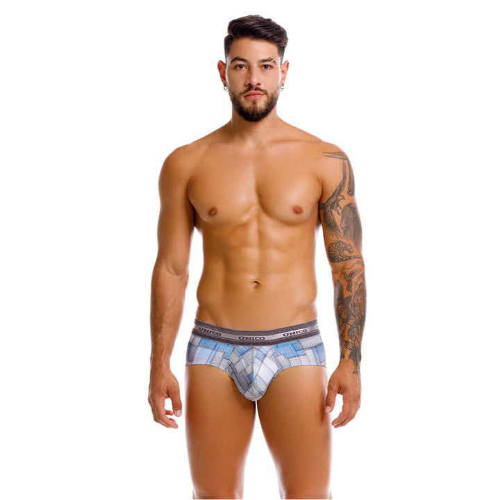 Mundo Unico men's grey microfiber boxer brief Viñeta – lifestyle view