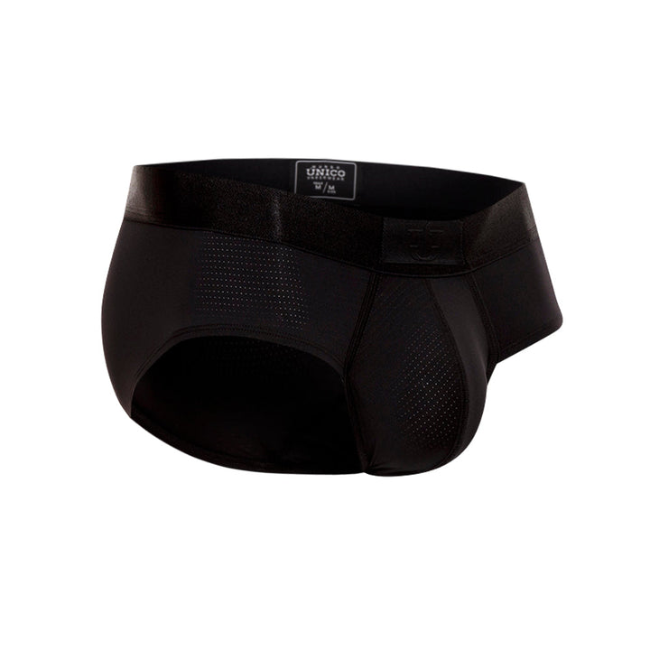 Mundo Unico Men’s Boxer Brief Boston M23 Negro - High-Performance Micro-Perforated Black Briefs with Support Pouch