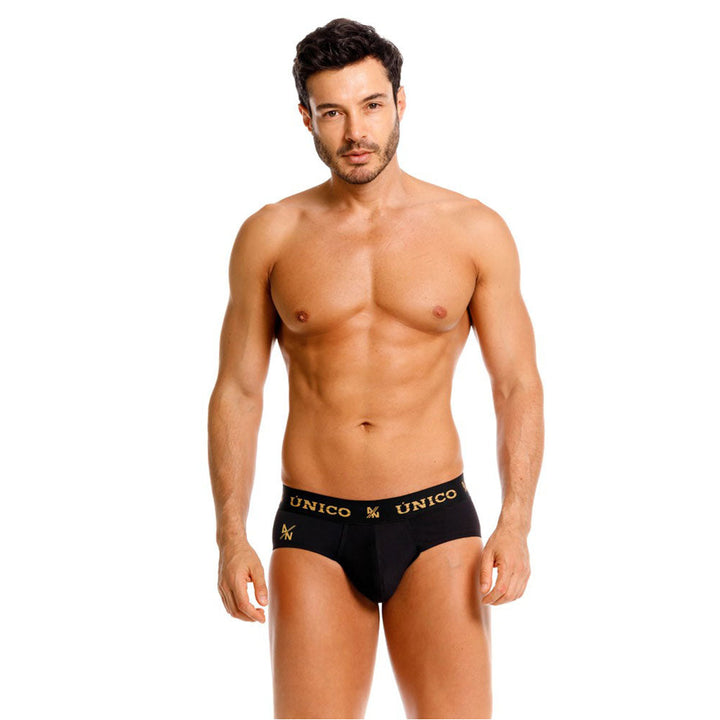 Unico Conquistador Men's Boxer Brief - Black with Gold Branding