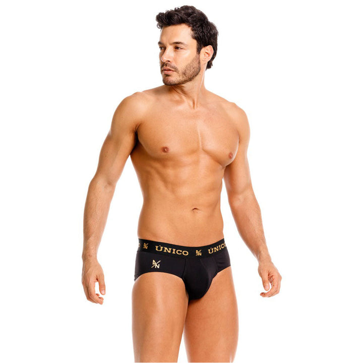 Unico Conquistador Men's Boxer Brief - Black with Gold Branding