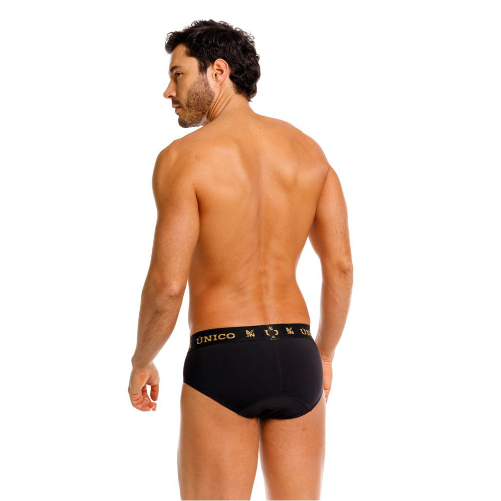 Unico Conquistador Men's Boxer Brief - Black with Gold Branding