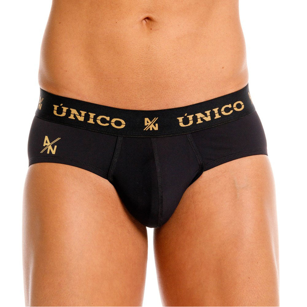 Unico Conquistador Men's Boxer Brief - Black with Gold Branding