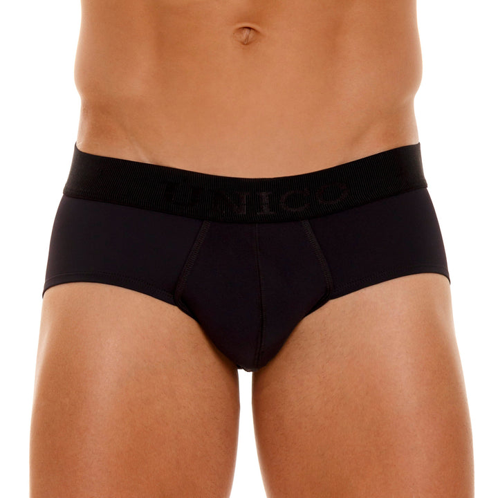 Unico Boxer Brief Roble M23 - Men's Black Microfiber Second-Skin Boxer Brief