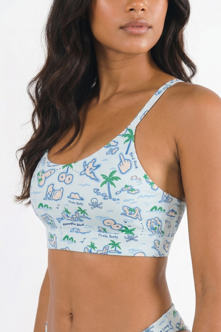 Shinesty The Pirates Booty naughty map Boob Hammock scoop bralette – pirate novelty bralette