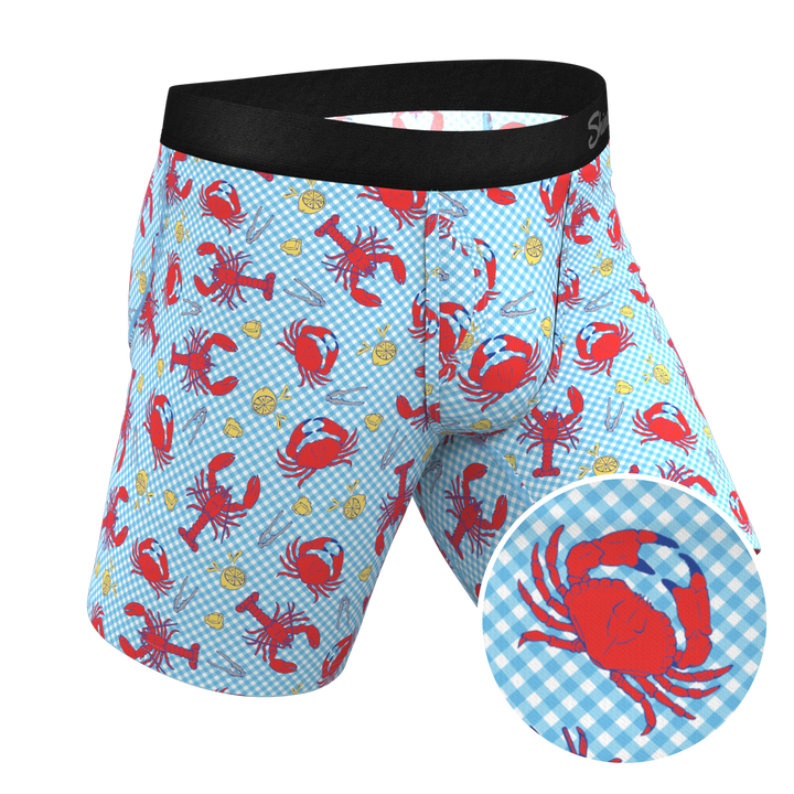 Shinesty Cajun Cookout Summer Crabs Long Leg Ball Hammock® Underwear with Fly