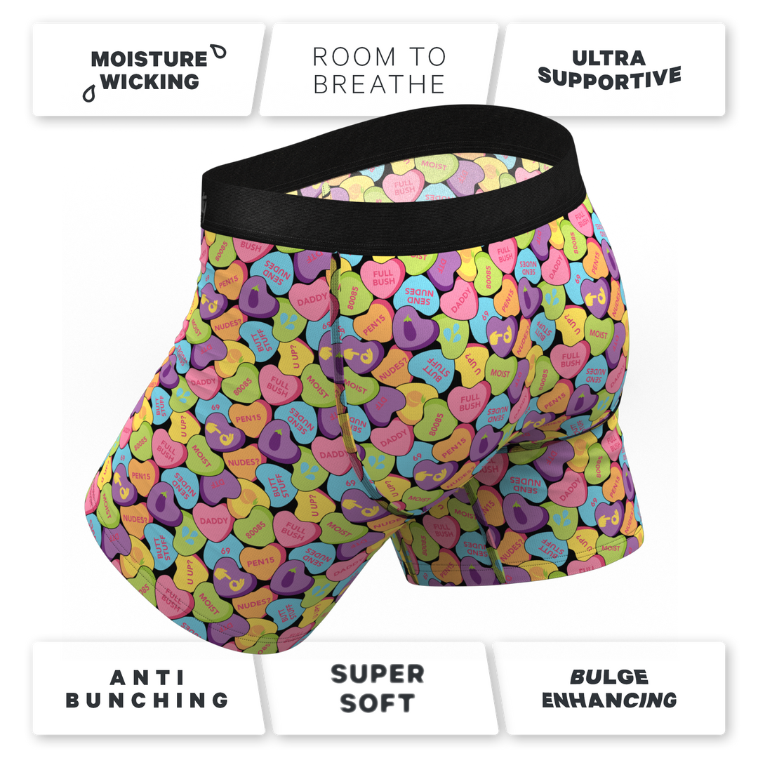 Candy Crush Candy Hearts Boxer Briefs with Ball Hammock® Pouch & Fly