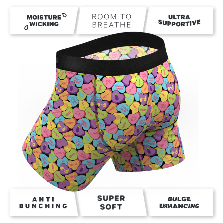 Shinesty "The Candy Crush" Candy Hearts Ball Hammock® Pouch Boxer Briefs
