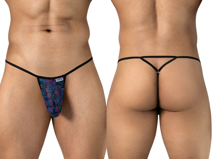 CandyMan Stylish Mesh Men's Thong in Printed Blue – men's thongs Handmade in Colombia