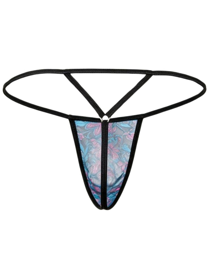 CandyMan Stylish Mesh Men's Thong in Printed Blue – men's thongs Handmade in Colombia