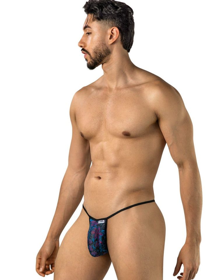 CandyMan Stylish Mesh Men's Thong in Printed Blue – men's thongs Handmade in Colombia