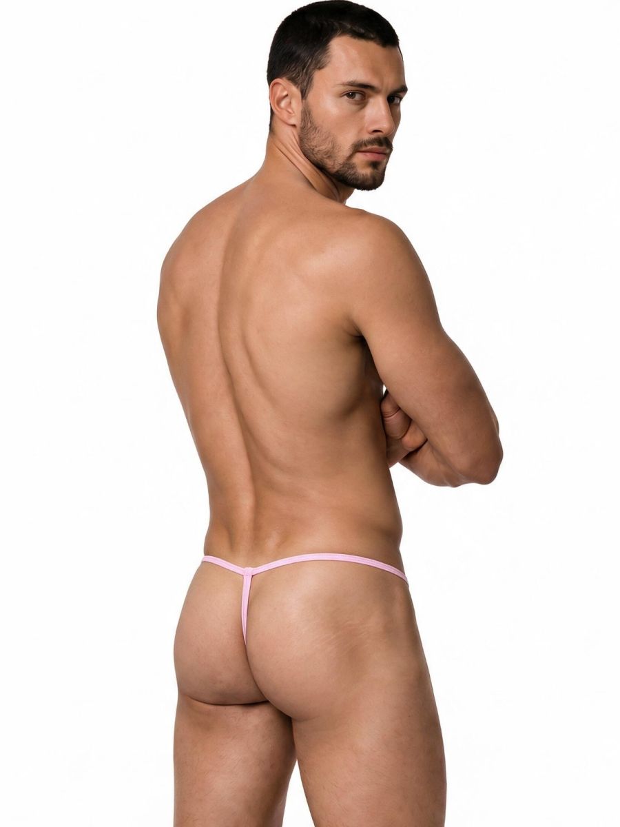 CandyMan Mini Men's Thong in Baby Pink – men's thongs