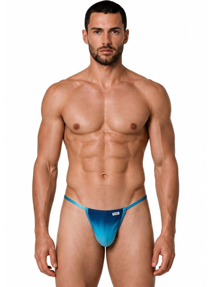 CandyMan Mini Men's Thong in Blue Print – men's thongs