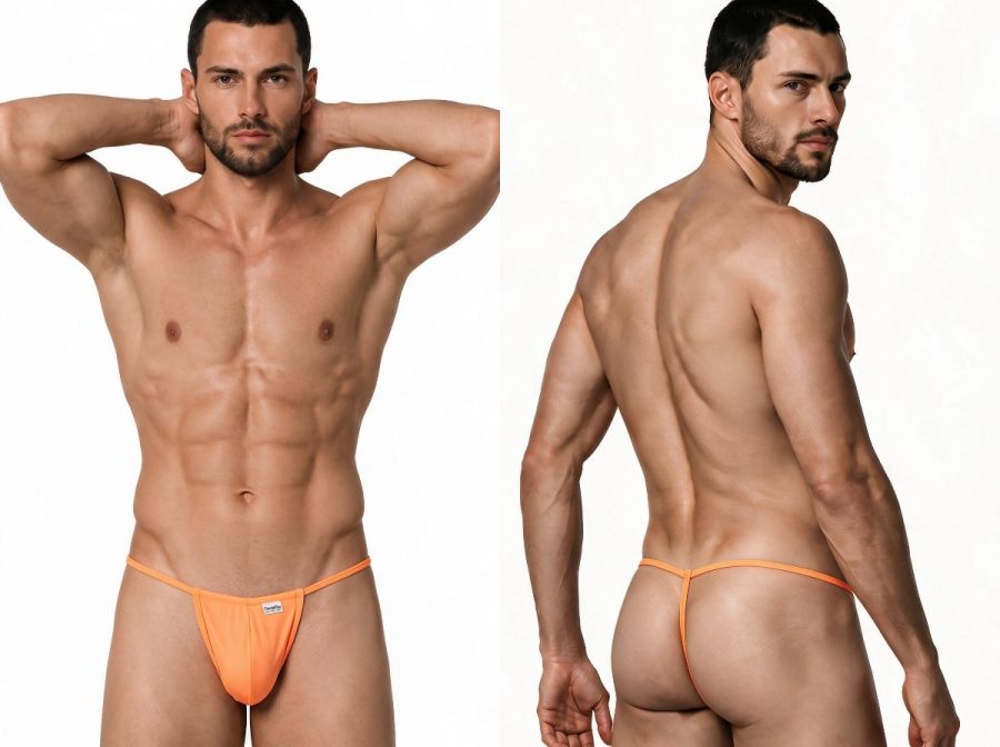 CandyMan Mini Men's Thong in Hot Orange – men's thongs