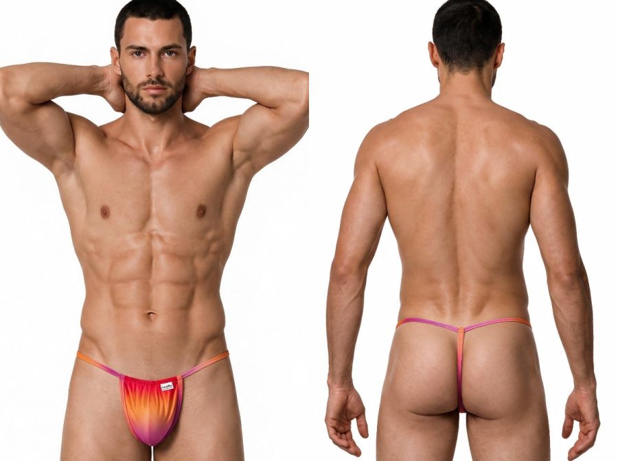 CandyMan Mini Men's Thong in Orange Print – men's thongs