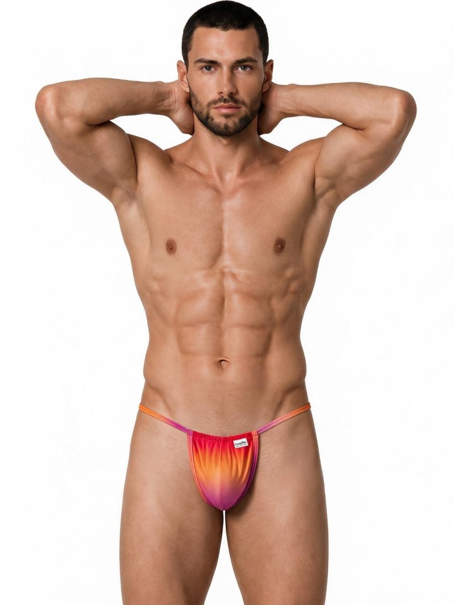 CandyMan Mini Men's Thong in Orange Print – men's thongs
