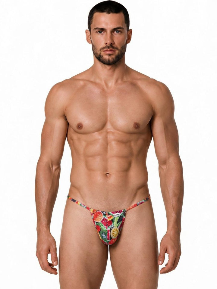 CandyMan Mini Men's Thong in Printed Fruits – men's thongs