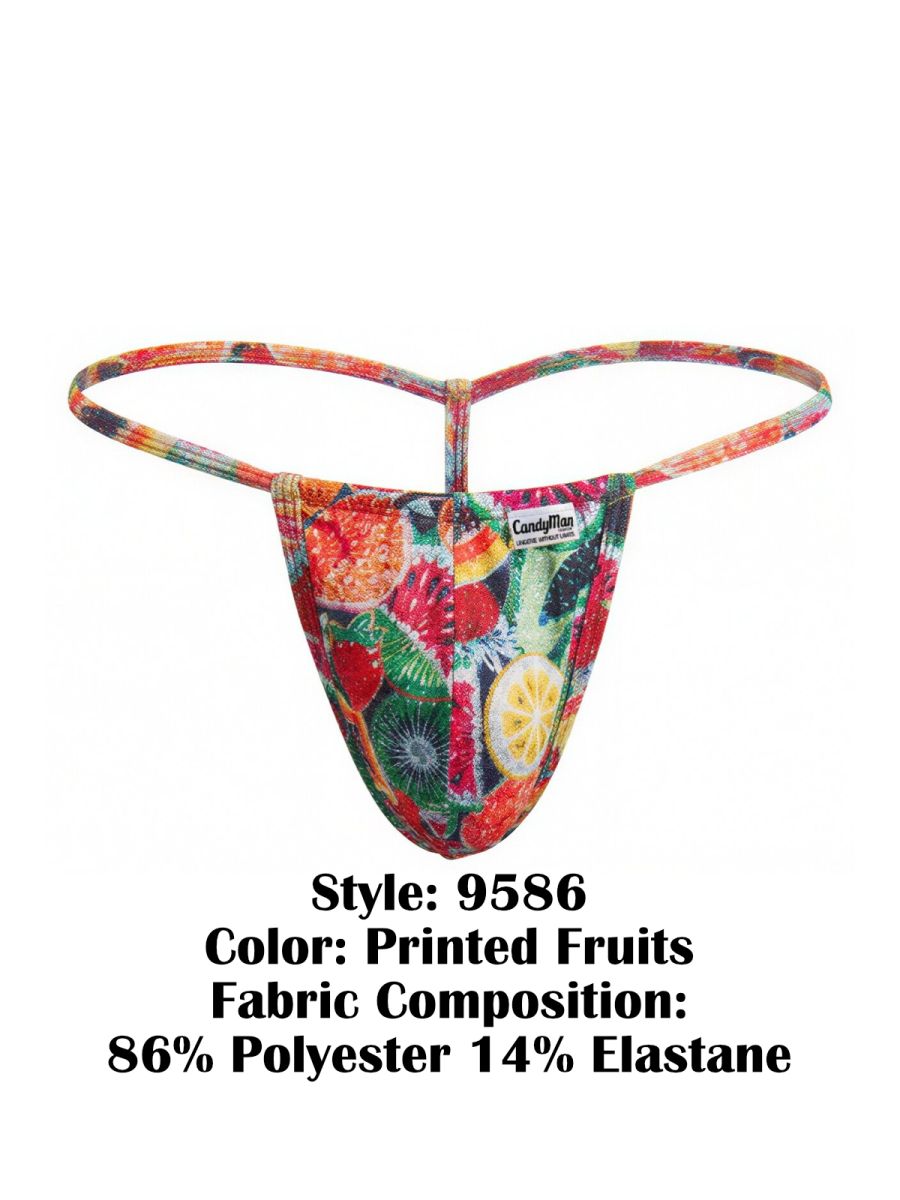 CandyMan Mini Men's Thong in Printed Fruits – men's thongs