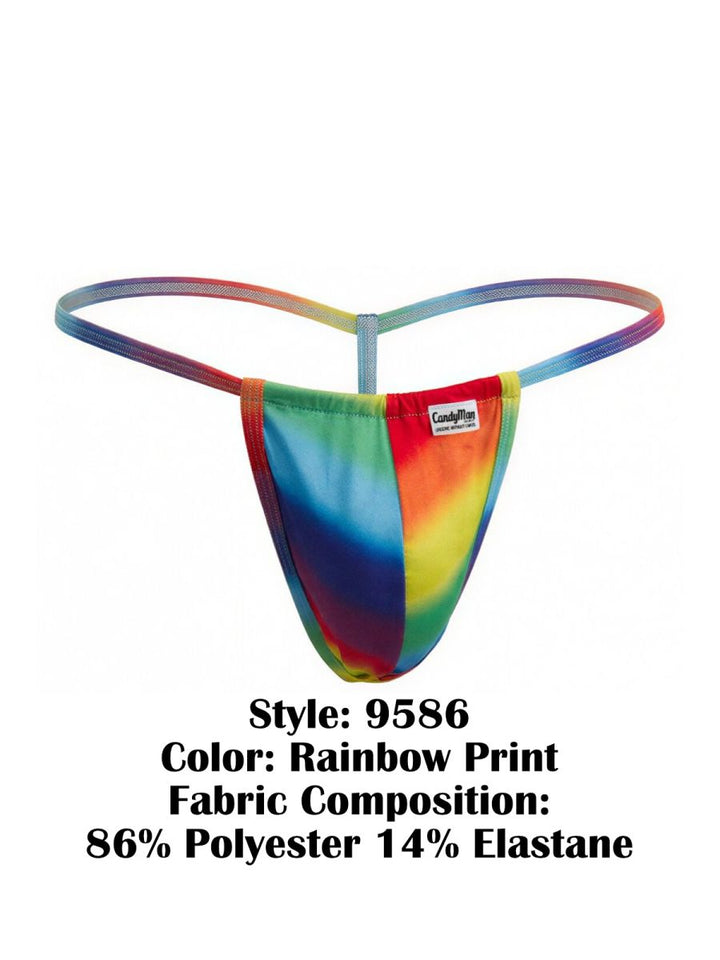 CandyMan Mini Men's Thong in Rainbow Print – men's thongs