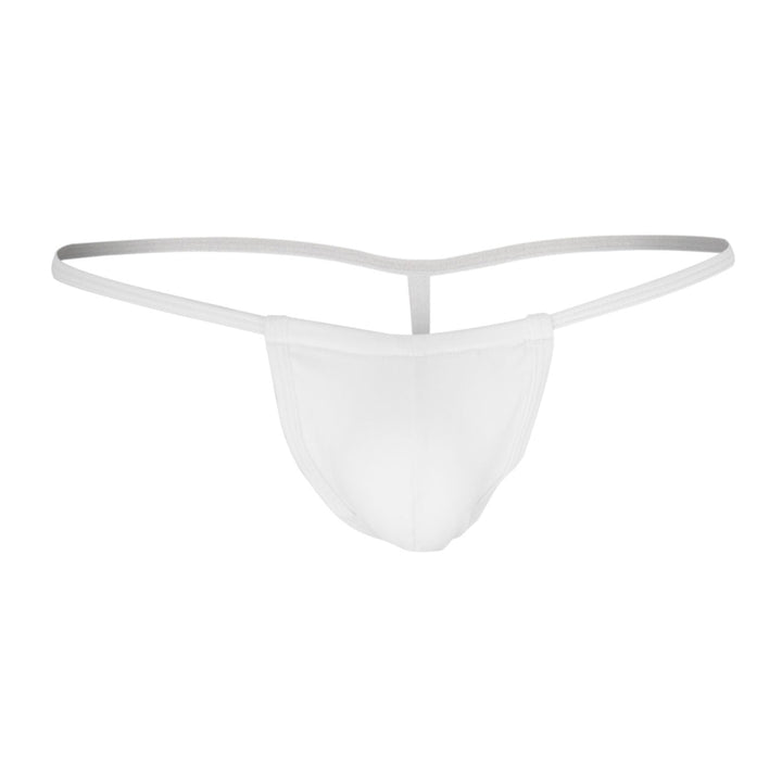 CandyMan 9586 men's white G-string thong – soft microfiber minimal coverage underwear