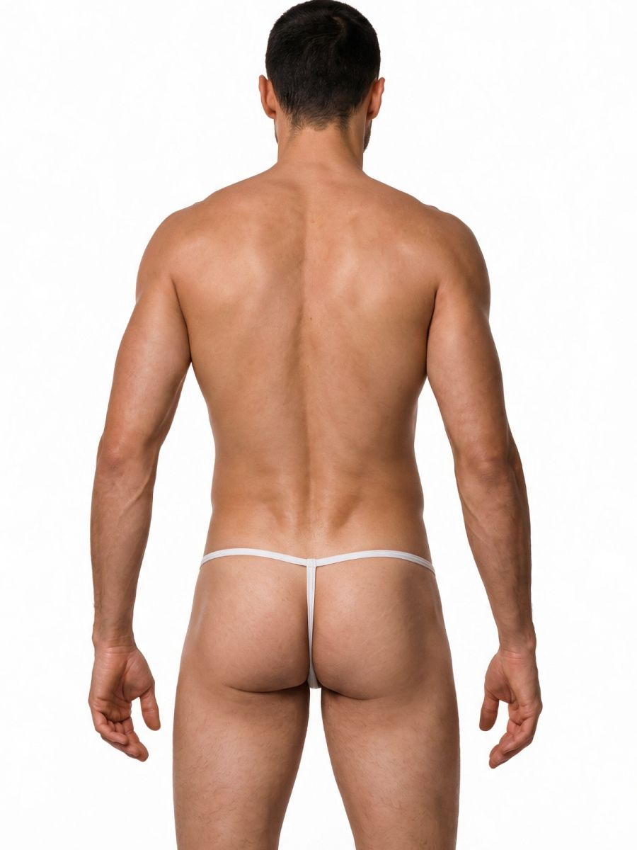CandyMan Mini Men's Thong in White – men's thongs
