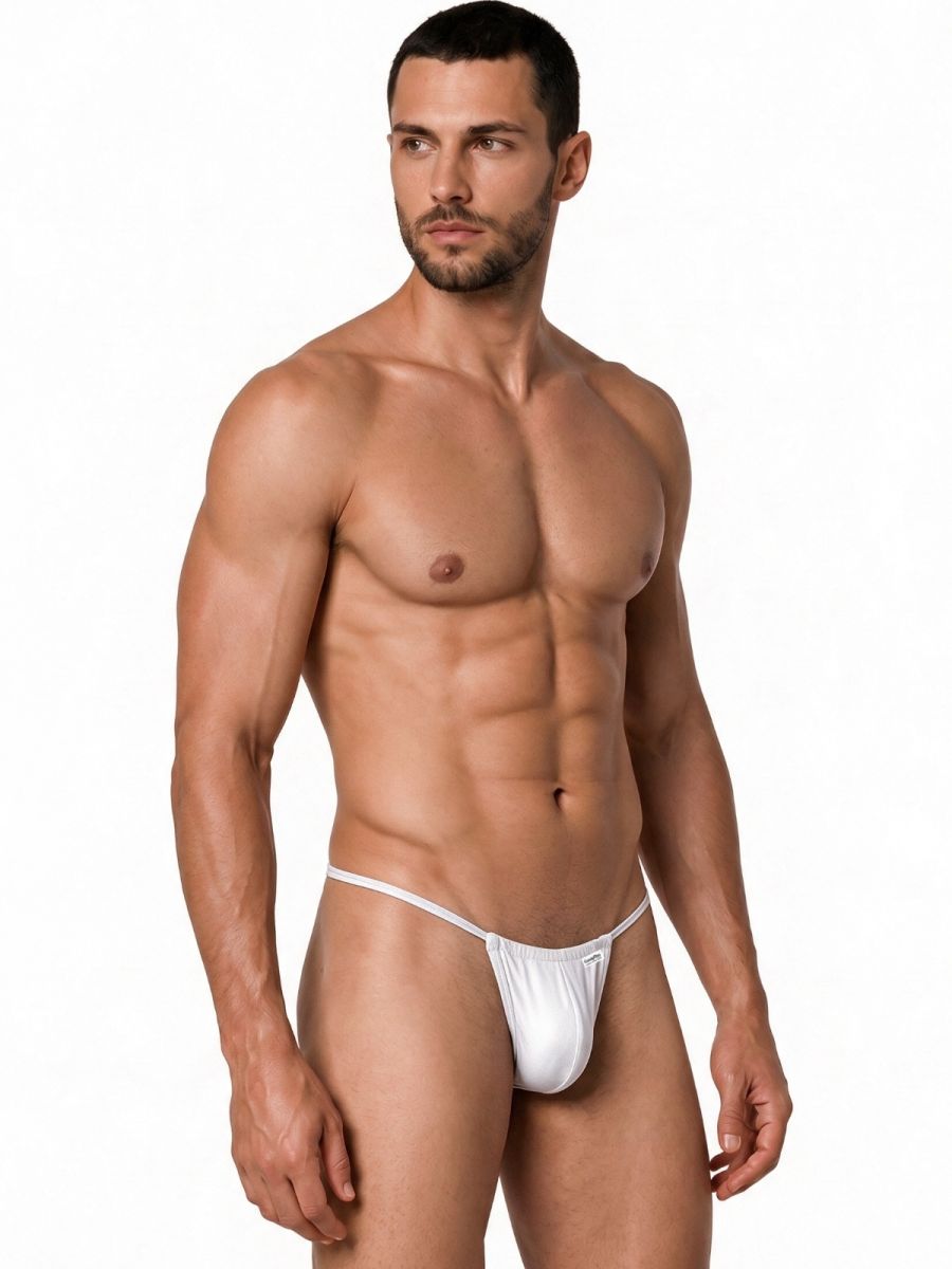 CandyMan Mini Men's Thong in White – men's thongs