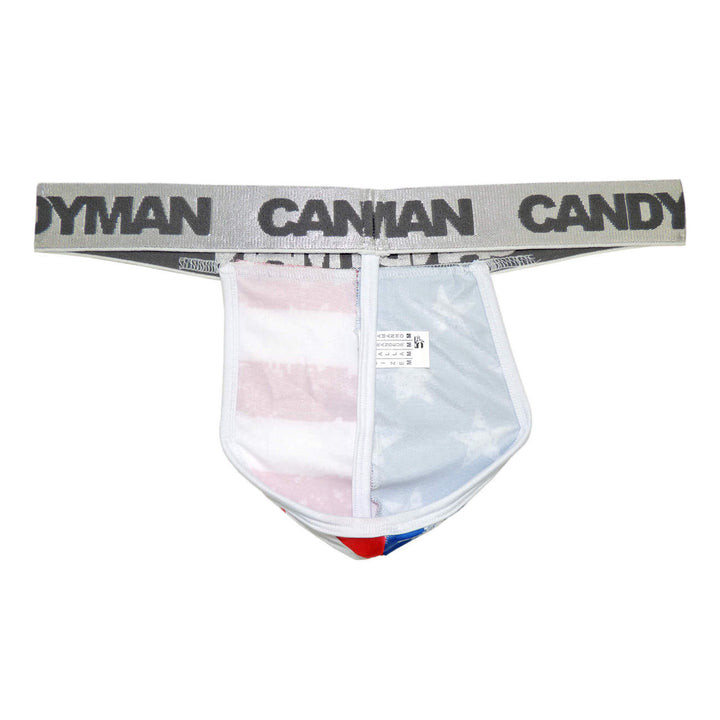 CandyMan men's 99154 Patriotic thong – multi-color USA print minimal coverage underwear