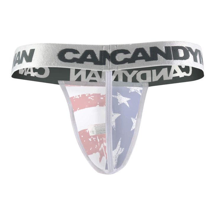 CandyMan men's 99154 Patriotic thong – multi-color USA print minimal coverage underwear