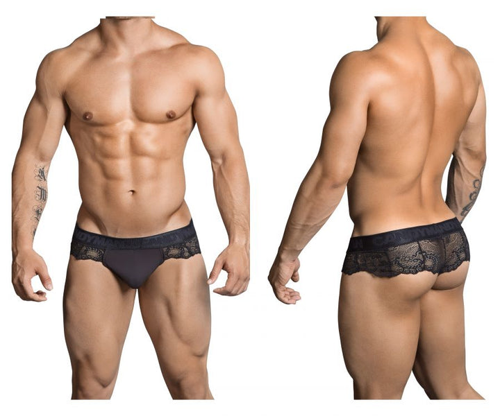 CandyMan men's black 99304 lace thong – sheer glamour lace sides minimal underwear
