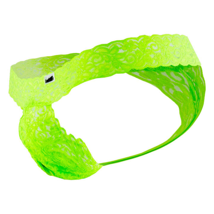CandyMan men's green 99315 Peek-a-Boo lace thong – low-rise minimal coverage underwear