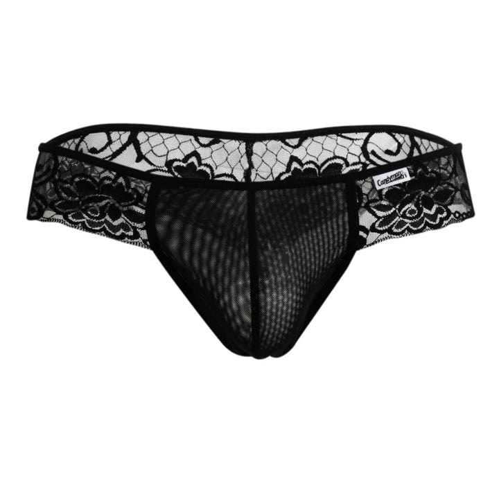 CandyMan men's black 99392 lace thong – sheer low-rise minimal coverage underwear