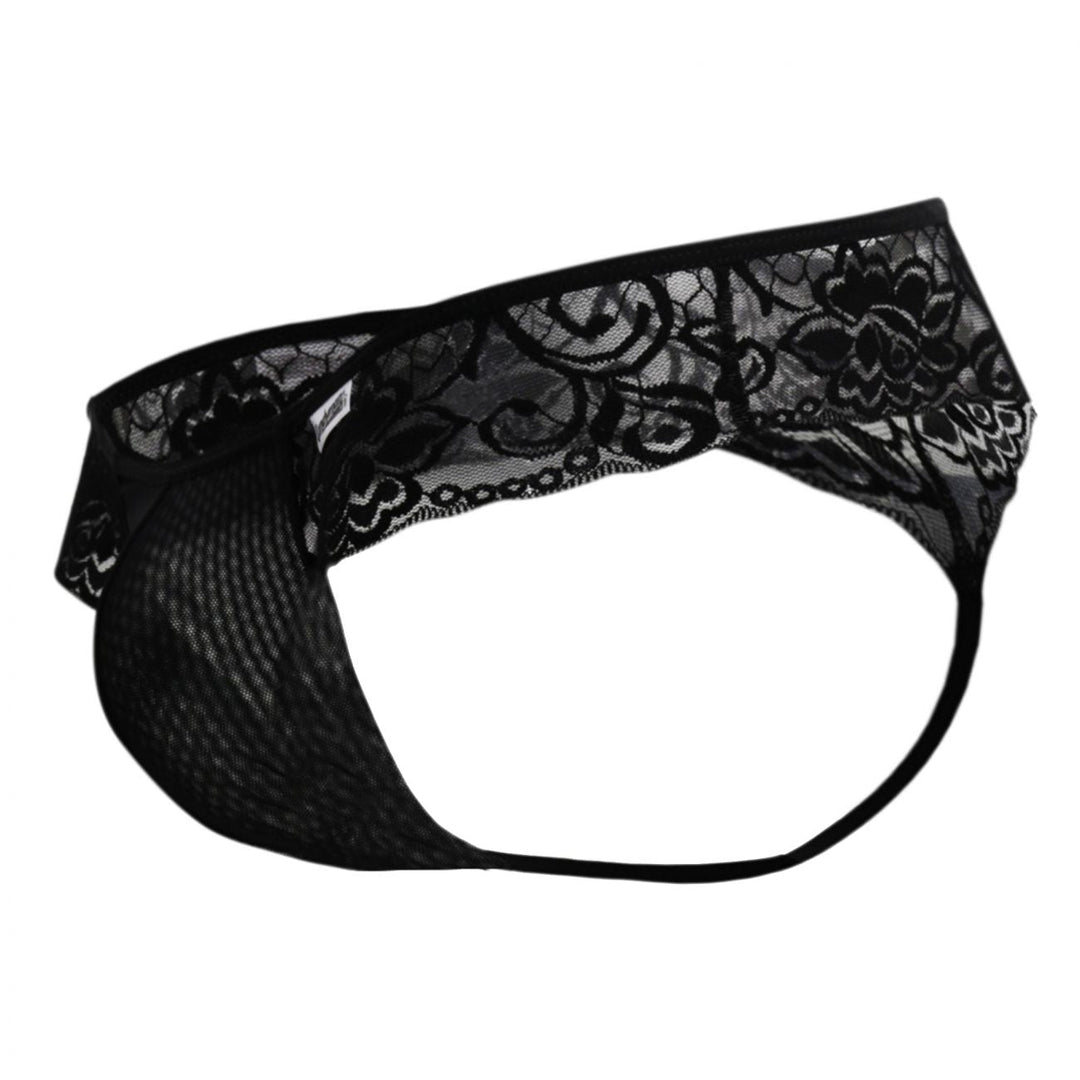 CandyMan men's black 99392 lace thong – sheer low-rise minimal coverage underwear
